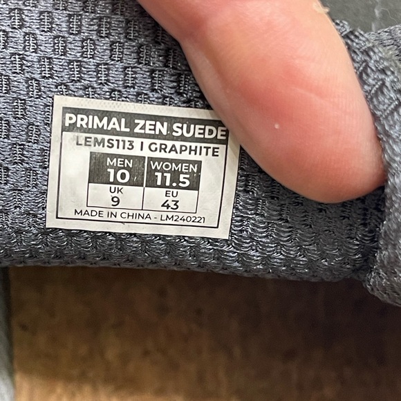 LEMS PRIMAL ZEN SUEDE GRAPHITE dark grey MENS 10 zero drop shoes wide toe box - Picture 10 of 10